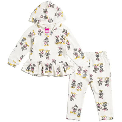 Disney Mickey Mouse Minnie Mouse Baby Girls Pullover Hoodie And Pants Outfit Set Newborn To Infant - Image 11