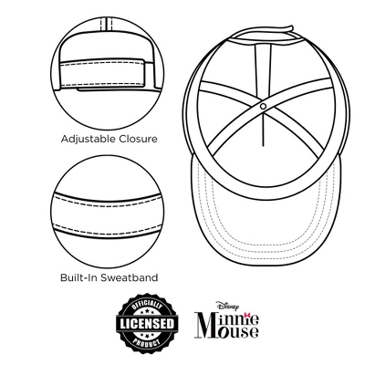 Disney Girls Minnie Mouse Glitter Baseball Cap - Image 4