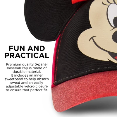 Disney Girls Minnie Mouse Glitter Baseball Cap - Image 3