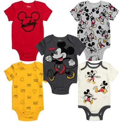 Disney Mickey Mouse Lion King Winnie The Pooh Pixar Toy Story Finding Nemo Baby 5 Pack Bodysuits Newborn To Infant - Image 14