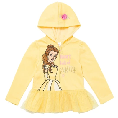 Disney Princess Moana Cindrella Ariel Belle Zip Up Hoodie Infant - Image 7