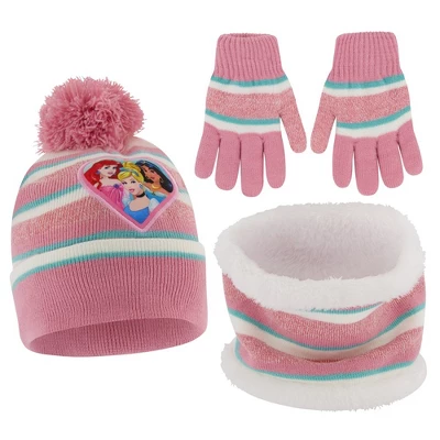 Disney Princess Winter Hat, Scarf, & Mittens/Gloves Set, Kids Ages 2-7 - Image 4