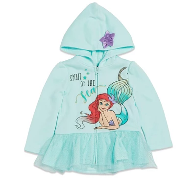 Disney Princess Moana Cindrella Ariel Belle Zip Up Hoodie Infant - Image 8
