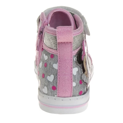 Disney Minnie Mouse Girls Light Up Canvas Sneakers. (Toddler/Little Kids). - Image 4