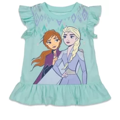 Disney Frozen Princess Anna Elsa Baby Girls T-Shirt And Shorts Outfit Set - Infant