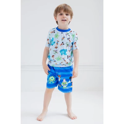 Disney Pixar D100 Toy Story Monsters Inc. Mickey Mouse Buzz Lightyear Rash Guard And Swim Trunks Outfit Infant To Toddler - Image 6