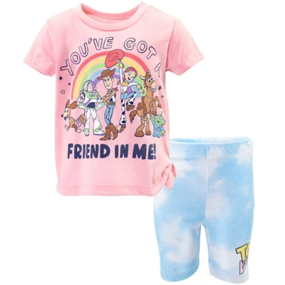 Disney Lion King Toy Story Moana Simba Nala Jessie Woody Girls T-Shirt & Bike Shorts Outfit Set Infant To Little Kid - Image 9