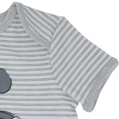 Disney Mickey Mouse Baby Bodysuit Pants Bib And Hat 4 Piece Outfit Set Newborn To Infant - Image 5