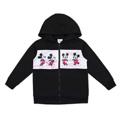 Disney Boy's 2-Pack Mickey Mouse Graphic Hooded Sweatshirt And Full Zip Hoodie Set For Toddlers